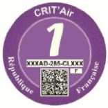 Vignette Crit’Air 1